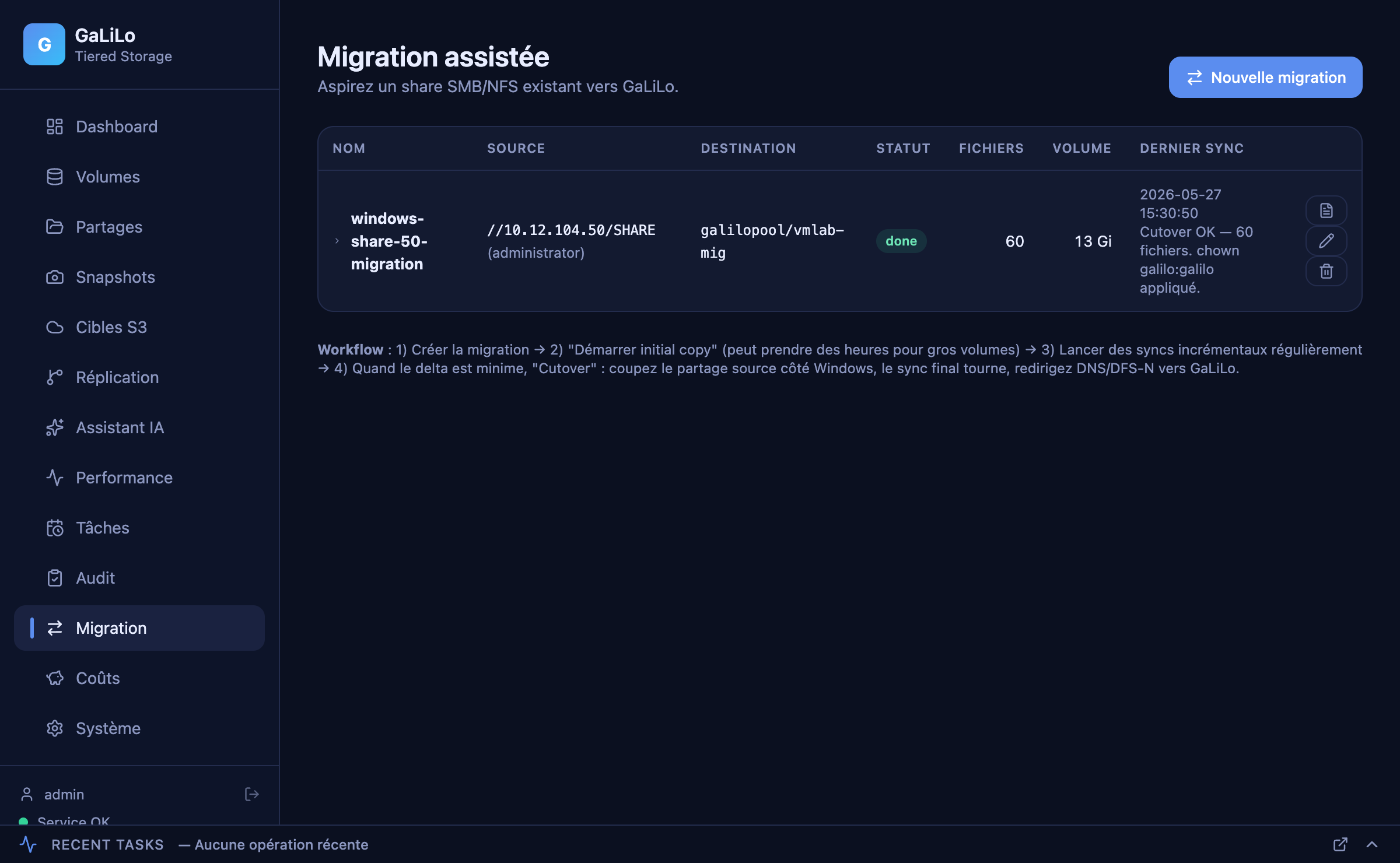 Page Migration assistée GaLiLo